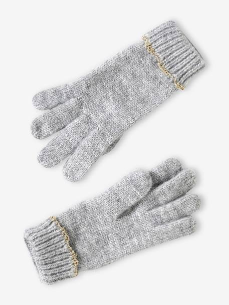 Ensemble bonnet snood gants/mitaines Fille gris chiné 3 - vertbaudet enfant 