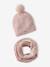 Ensemble bonnet et snood Fille rose pâle 1 - vertbaudet enfant 