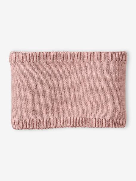 Ensemble bébé fille bonnet + snood + moufles rose poudré 3 - vertbaudet enfant 