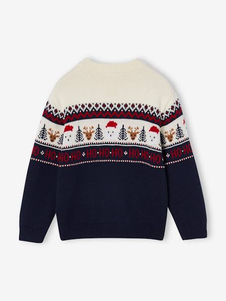 Pull jacquard de Noël enfant capsule famille marine+rouge 2 - vertbaudet enfant 