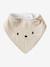 Lot de 3 bavoirs bandanas en gaze de coton beige imprimé+blanc+bleu glacier+écru+lot renard+lot vert panda+vieux rose 4 - vertbaudet enfant 