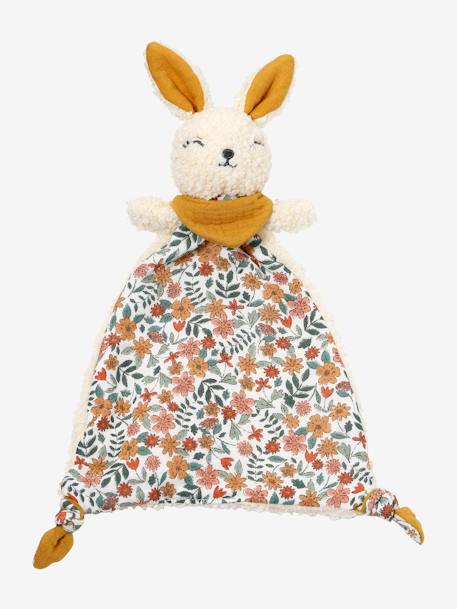 Doudou plat lapin personnalisable + hochet en mallette Dans les bois+Retro flower 12 - vertbaudet enfant 