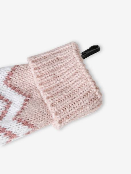 Coffret de Noël Jacquard fille ensemble bonnet + snood + gants rose poudré 4 - vertbaudet enfant 