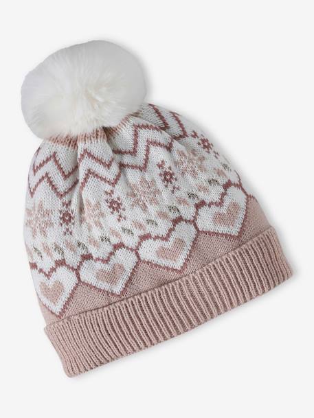 Coffret de Noël Jacquard fille ensemble bonnet + snood + gants rose poudré 7 - vertbaudet enfant 