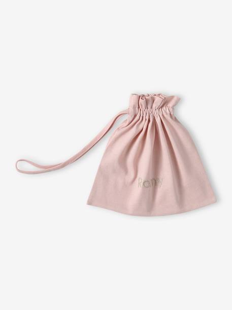 Ensemble bonnet, moufles et chaussons bébé naissance et son pochon personnalisable bleu grisé+bleu jean+écru+rose poudré 21 - vertbaudet enfant 