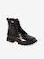 Boots vernies lacées et zippées fille bronze+lot noir+noir 1 - vertbaudet enfant 