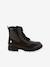 Boots vernies lacées et zippées fille bronze+lot noir+noir 2 - vertbaudet enfant 