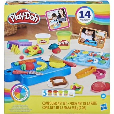 PLAY-DOH Kit du petit chef cuisinier, pâte à modeler, 14 accessoires de cuisine, jouets préscolaires, Playdoh Kitchens JAUNE 1 - vertbaudet enfant 