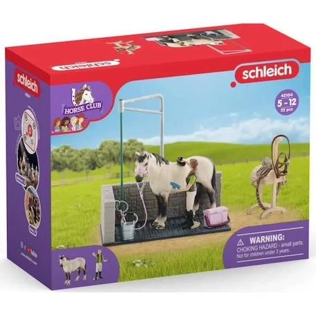 Box Lavage Chevaux avec Figurine Cheval et Cavalier - Coffret de Lavage de Chevaux de 11 Pièces avec Cheval, Cavalier et BLANC 3 - vertbaudet enfant 