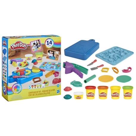 PLAY-DOH Kit du petit chef cuisinier, pâte à modeler, 14 accessoires de cuisine, jouets préscolaires, Playdoh Kitchens JAUNE 3 - vertbaudet enfant 