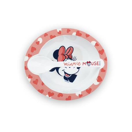 SET REPAS MICRO-ONDE BOL + CUILLERE MINNIE ROUGE 1 - vertbaudet enfant 