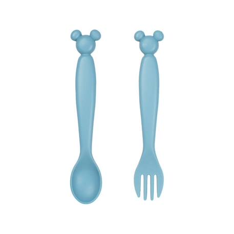 SET DE 2 COUVERTS SILHOUETTE MICKEY BLEU 1 - vertbaudet enfant 