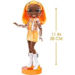 Jouet-Poupons et poupées-Rainbow High S23 Fashion Doll - Poupée 27 cm Michelle St Charles (Orange Fluo) - 1 tenue, 1 paire de chaussures et des accessoires