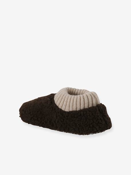 Chaussons en sherpa enfant marron 4 - vertbaudet enfant 