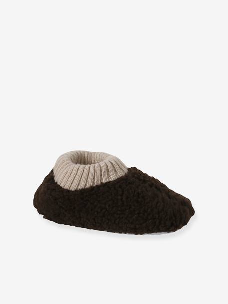 Chaussons en sherpa enfant marron 1 - vertbaudet enfant 