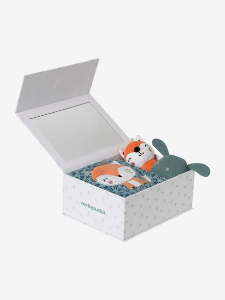 Coffret cadeau 3 pièces : doudou lange personnalisable + hochet + livre imagier Forêt Enchantée+GIVERNY+TANZANIE 4 - vertbaudet enfant 