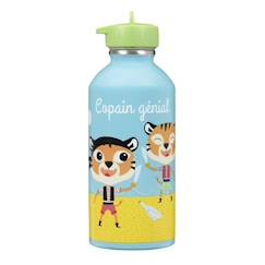 -Gourde enfant Acier inoxydable - Facile à nettoyer - Gourde réutilisable - Contenance 300ml - 17 cm x 6,5 cm - Bleu - Copain génial