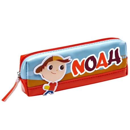 Trousse enfant prénom garçon Noah - Bleu / Rouge - 19 x 6 x 3,5 cm BLANC 1 - vertbaudet enfant 