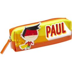 Trousse enfant prénom garçon Paul - Rouge / Jaune - 19 x 6 x 3,5 cm  - vertbaudet enfant