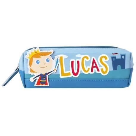 Trousse enfant prénom garçon Lucas - Bleu - 19 x 6 x 3,5 cm BLANC 2 - vertbaudet enfant 