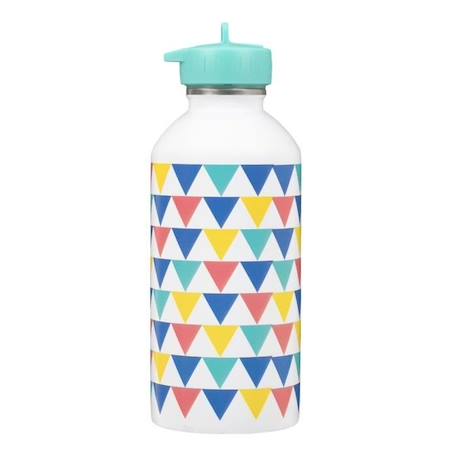 Fille-Gourde Inox Enfant - Triangles Multicolores - Draeger Paris