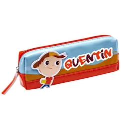 Trousse enfant prénom garçon Quentin - Bleu / Rouge - 19 x 6 x 3,5 cm  - vertbaudet enfant