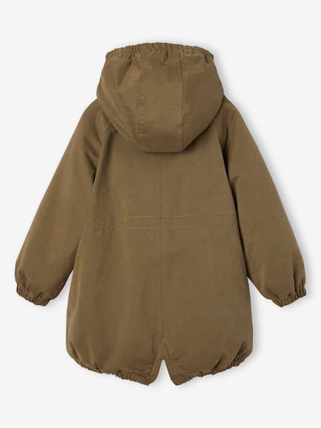 Parka à capuche fille doublée imitation fourrure bois de rose+kaki+noir+vert 22 - vertbaudet enfant 