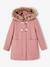 Duffle-coat à capuche en drap de laine fille fermé par brandebourgs blush+camel 6 - vertbaudet enfant 