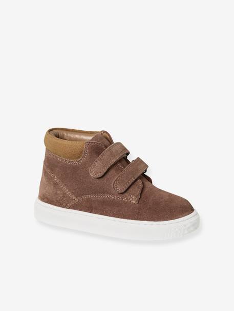 Baskets Mid scratchées cuir garçon marine+marron 6 - vertbaudet enfant 