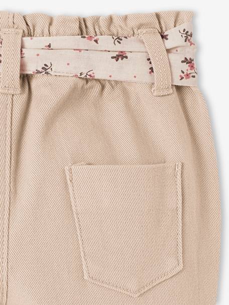 Pantalon paperbag avec ceinture bébé beige+vert grisé+vieux rose 4 - vertbaudet enfant 