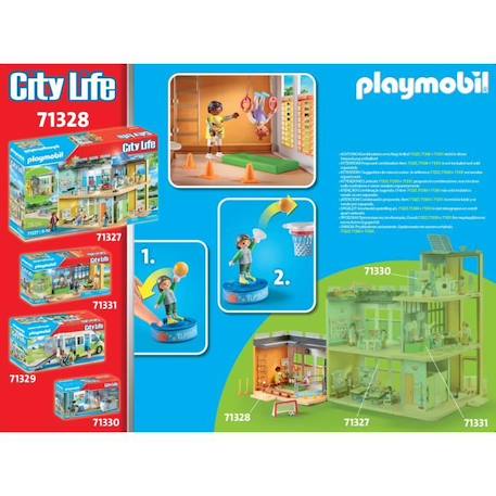 PLAYMOBIL 71328 Salle de sport- City Life - L'école - Aimer apprendre Univers scolaire BLANC 3 - vertbaudet enfant 