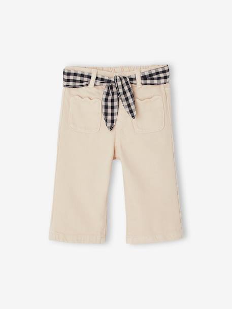 Pantalon large bébé fille beige poudré 1 - vertbaudet enfant 