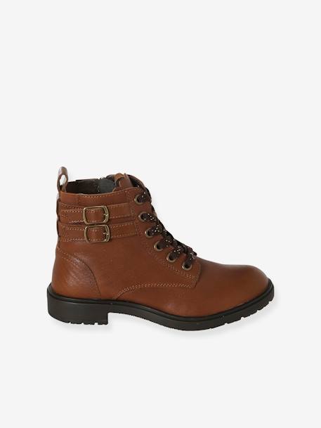 Boots Gavroche Cuir Fille marron 3 - vertbaudet enfant 