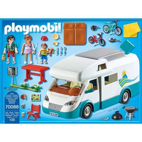 Playmobil 70088 Camping-car et Famille, Family Fun, 135 pièces, Le camping JAUNE 2 - vertbaudet enfant 