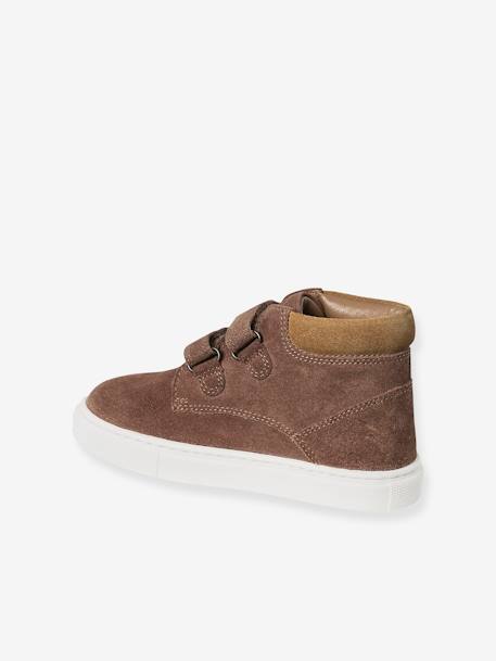 Baskets Mid scratchées cuir garçon marine+marron 8 - vertbaudet enfant 