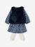 Ensemble 4 pièces bébé robe + gilet réversible + bandeau + collants marine 6 - vertbaudet enfant 