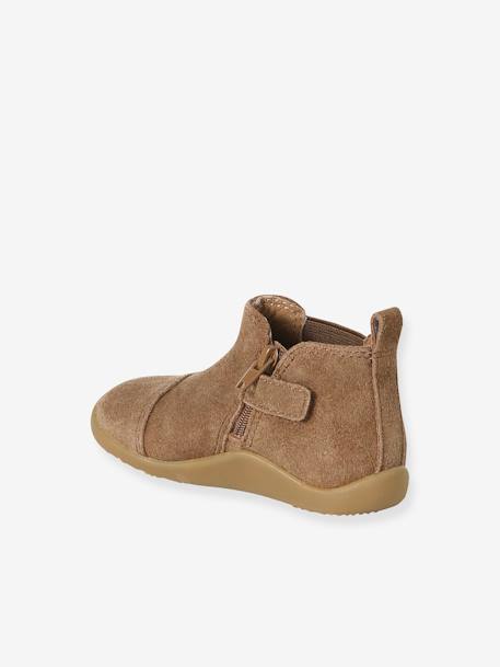 Boots souples en cuir zippées et élastiquées camel+marine 3 - vertbaudet enfant 