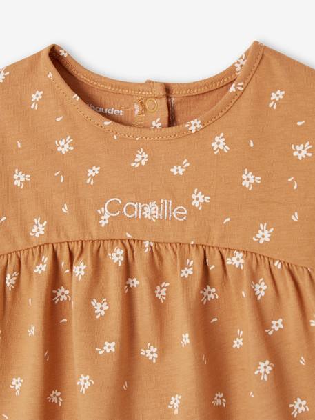 T-shirt imprimé manches longues bébé bio personnalisable noisette+vanille+vert sauge 2 - vertbaudet enfant 