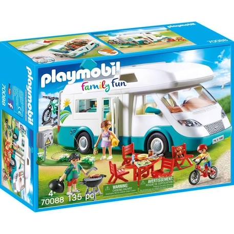 Playmobil 70088 Camping-car et Famille, Family Fun, 135 pièces, Le camping JAUNE 1 - vertbaudet enfant 