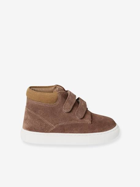 Baskets Mid scratchées cuir garçon marine+marron 7 - vertbaudet enfant 