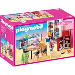 Jouet-PLAYMOBIL 70206 Cuisine familiale, Dollhouse La Maison Traditionnelle, 129 pièces, dès 4 ans