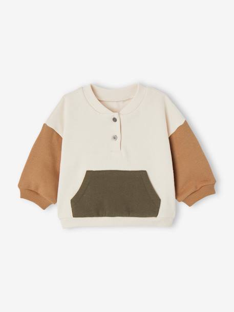 Ensemble bébé sweat en molleton + pantalon en velours ivoire+vanille 14 - vertbaudet enfant 