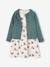 Ensemble fille cardigan et robe imprimée fleurs moutarde+rose+vert émeraude 17 - vertbaudet enfant 