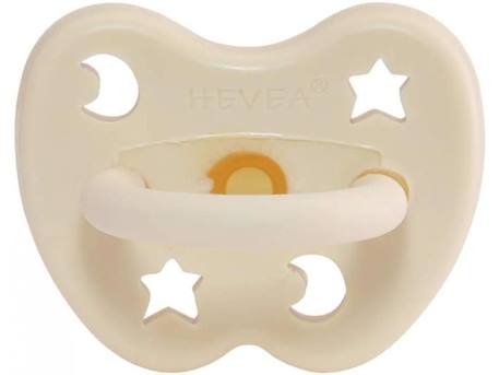 Tétine physiologique Caoutchouc naturel Débit lent 3 - 36 mois Lune et étoiles Milky blanc HEVEA BEIGE 1 - vertbaudet enfant 