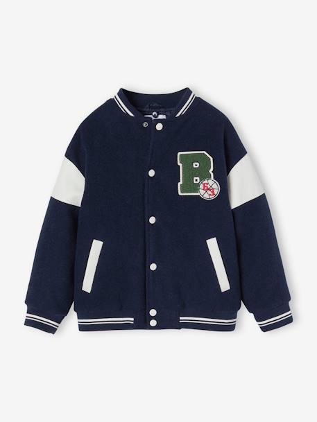 Blouson teddy à capuche amovible garçon marine 5 - vertbaudet enfant 