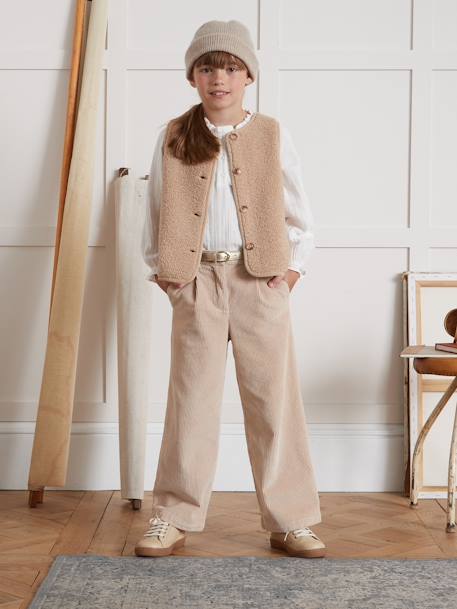 Pantalon large CYRILLUS beige+marine 1 - vertbaudet enfant 