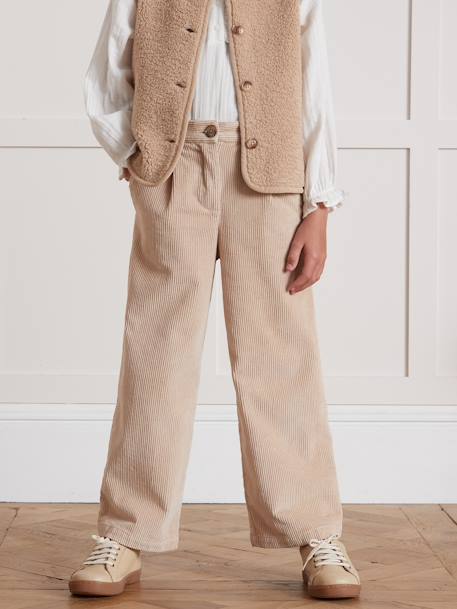 Pantalon large CYRILLUS beige+marine 2 - vertbaudet enfant 