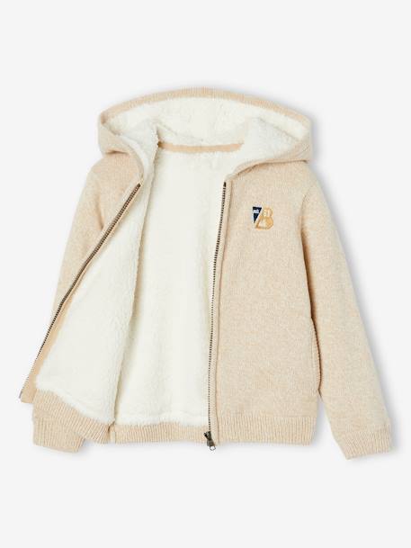 Gilet à capuche doublé sherpa garçon gris chiné 2 - vertbaudet enfant 