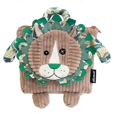 Sac à Dos Velours Jelekros Le Lion Enfant - DEGLINGOS - Scolaire - Maternelle BEIGE 2 - vertbaudet enfant 