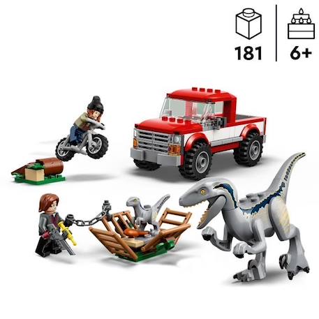 LEGO® 76946 Jurassic World La Capture des Vélociraptors Beta et Blue, Véhicules à Construire et Minifigurines de Gardiens ROUGE 2 - vertbaudet enfant 